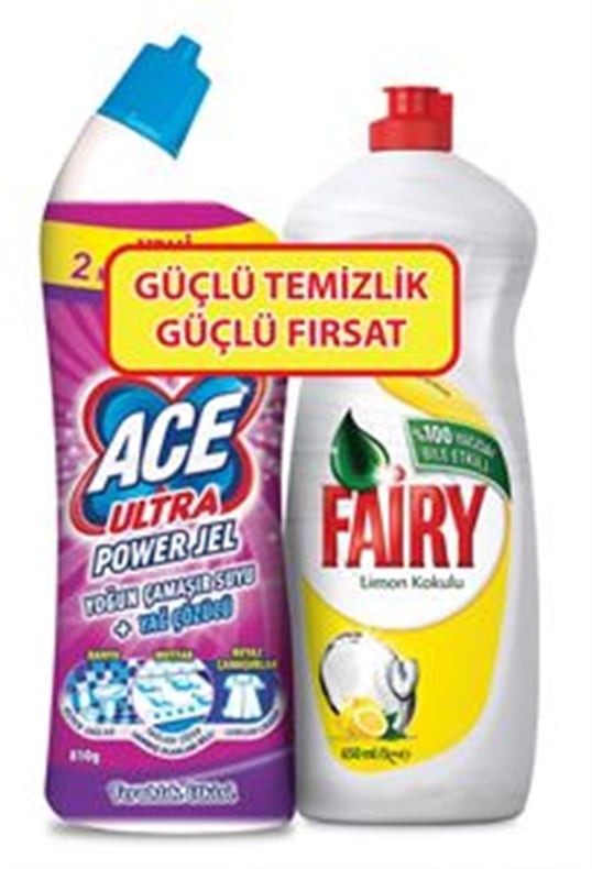 Ace Ultra Çamaşır Suyu 810 Gr +Faıry 650 Ml Limon