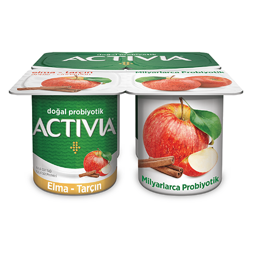 Activia Doğal Probiyotikli Elma & Tarçın Yoğurt (4 x 100 g)