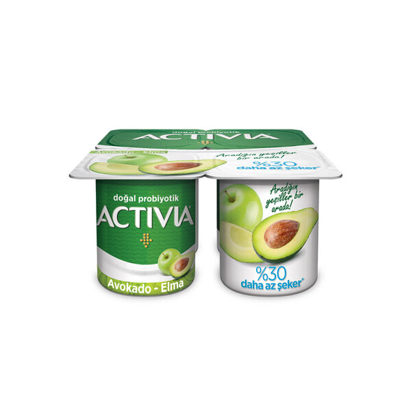 Activia Doğal Probiyotikli Yoğurt Avokado Elma 4x100 Gr