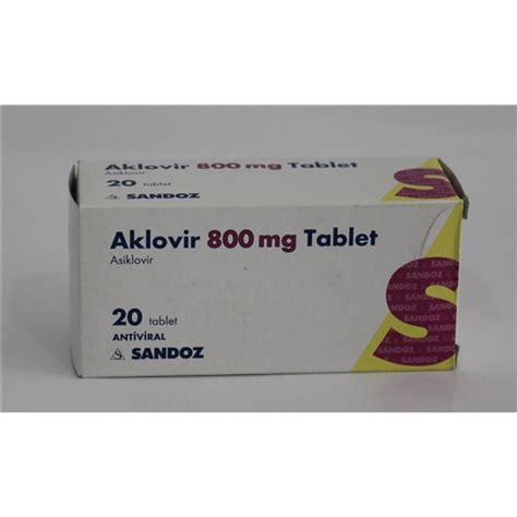 Sandoz İlaç Aklovir 800 mg 20 Tablet
