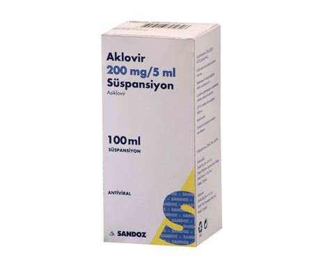Sandoz İlaç Aklovir Şurup 200 mg 100 ml