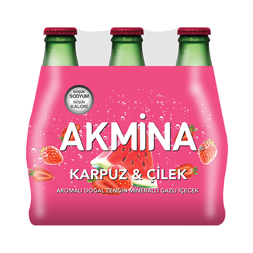 Akmina Karpuz & Çilek Aromalı Maden Suyu (6 x 200 ml)