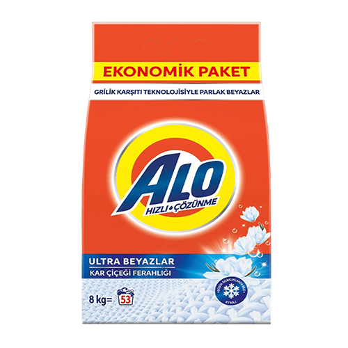 ALO Ultra Beyazlar Kar Çiçeği Ferahlığı Toz Çamaşır Deterjanı (8kg)