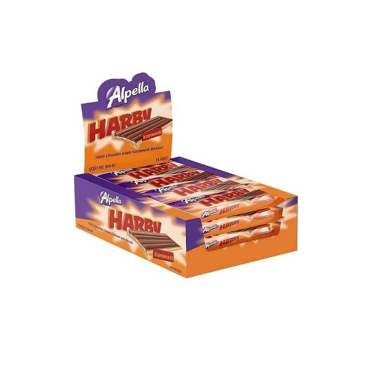 Alpella Harby Karamelli Kaplamalı Bisküvi 25 Gr x 24 Adet