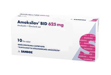 Sandoz İlaç Amoksilav BID 625 mg 10 Tablet