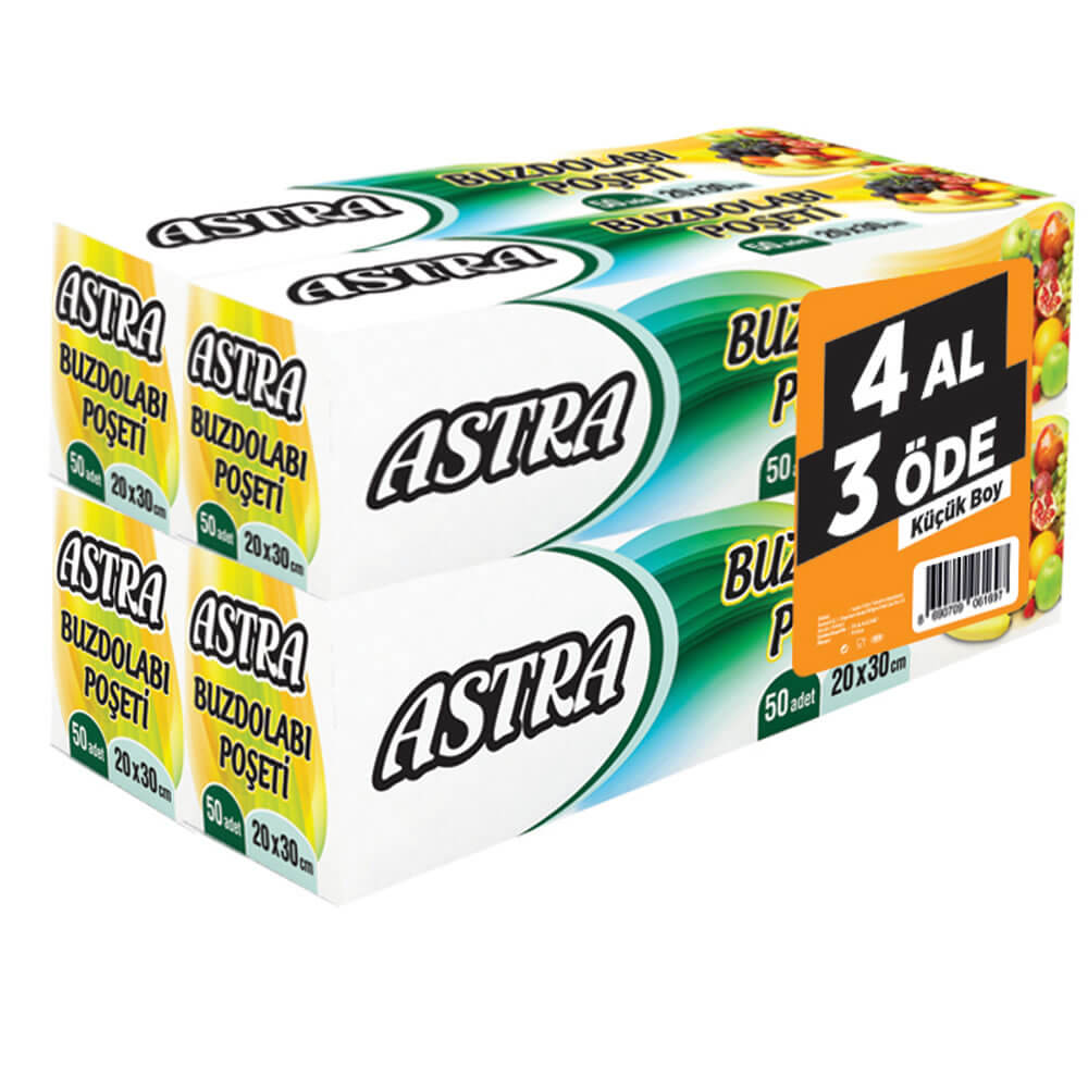 Astra Buzdolabı Poşeti Küçük Boy 4 Al 3 Öde