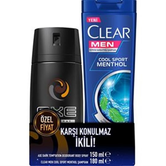 Axe Deo 150 Ml Dark Temp + Clear Şamp 180 Ml
