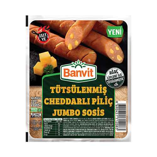 Banvit Tütsülenmiş Cheddarlı Piliç Jumbo Sosis (250 g)