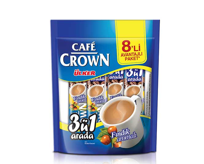 Ülker Cafe Crown 8'li - 3'ü 1 Arada Fındık Aromalı