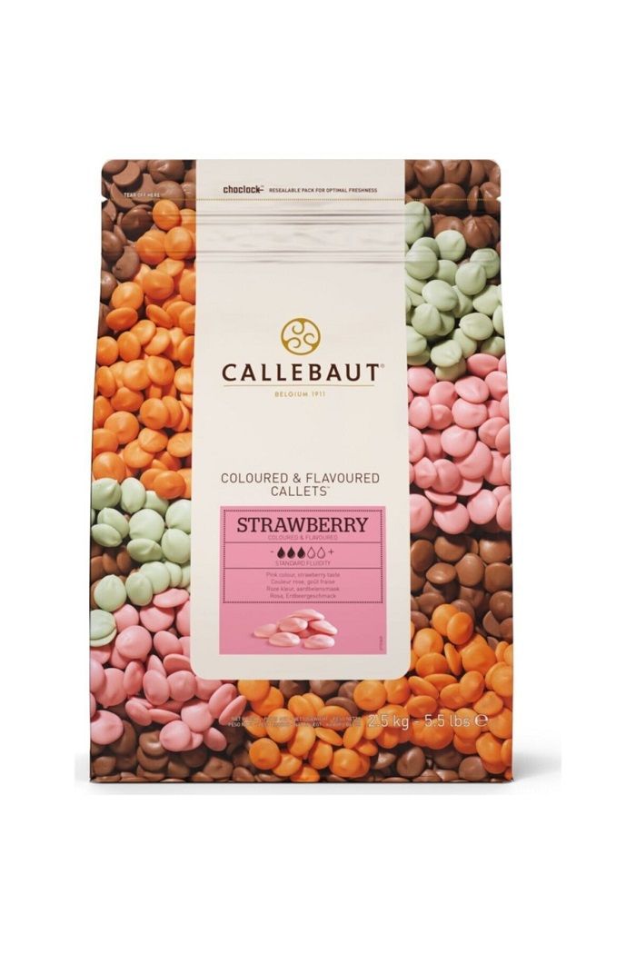 Callebaut Çilekli Damla Drop Çikolata 2.5 Kg