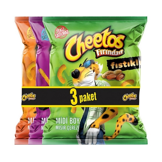 Cheetos Fıstık Peynir Biftek Midi Boy 3'lü 60gr