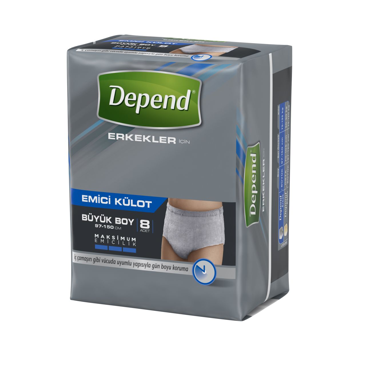 Depend Emici Külot Büyük Boy Erkekler İçin 8 Adet