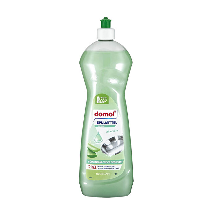 Domol Bulaşık Deterjanı, Balsam Aloa Veralı, Yüksek Yağ Çözme Gücü, Elde Yıkama 1000 ml