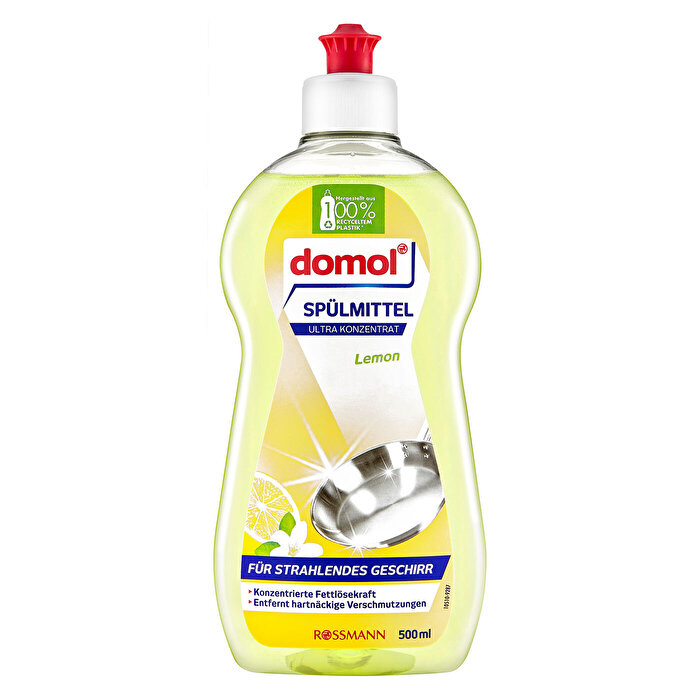Domol Bulaşık Deterjanı, Yağ Çözücü Limonlu, Konsantre, Elde Yıkama 500 ml
