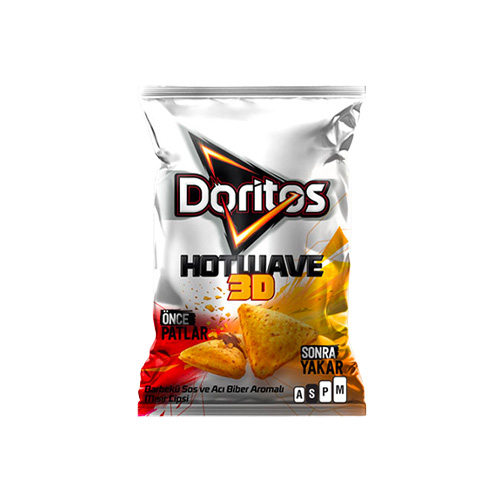 Doritos Hotwave 3D Barbekü Sos ve Acı Biber Aromalı Mısır Cipsi Süper Boy (107 g)