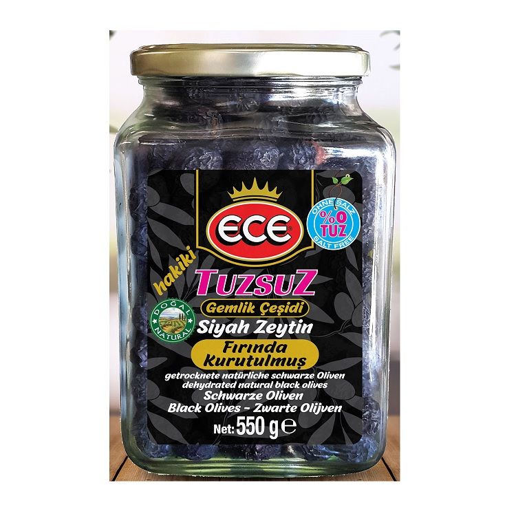 Ece Siyah Zeytin Tuzsuz 550 Gr