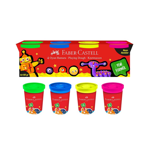Faber Castell Oyun Hamuru Neon 4 lü