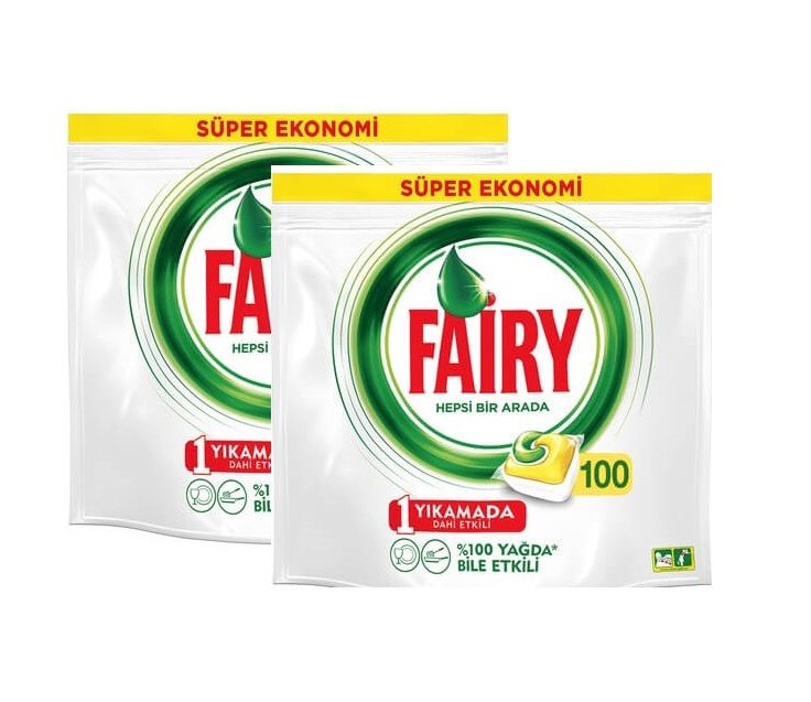 Fairy Hepsi Bir Arada Bulaşık Makinesi Kapsülü Limon 100 x 2 Adet
