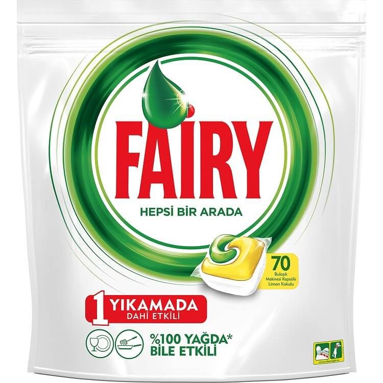 Fairy Hepsi Bir Arada Bulaşık Makinesi Kapsülü Limon 70 Adet