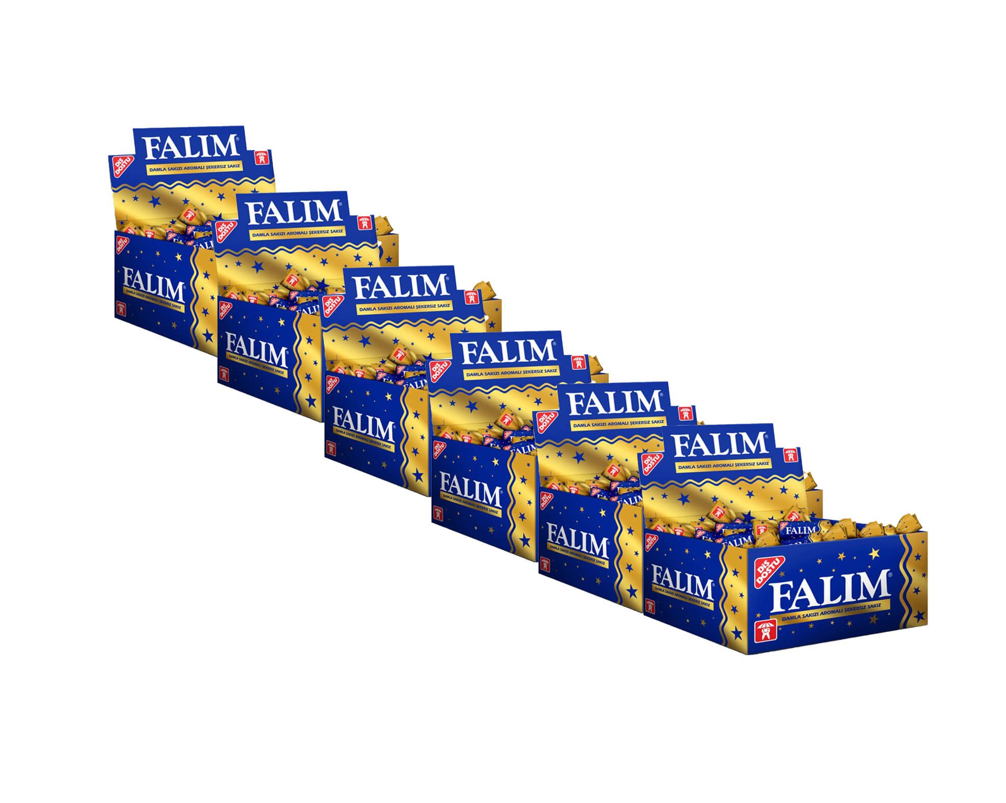 Falım Damla Sakızı Aromalı Şekersiz Sakız 100 Adet x 6 Paket