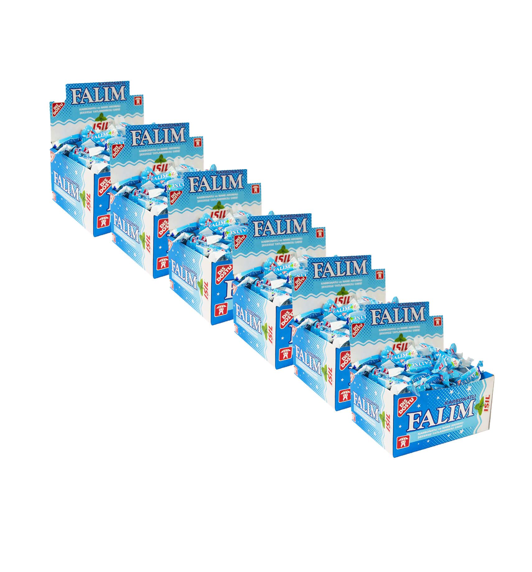 Falım Işıl Karbonatlı ve Nane Aromalı Tatlandırıcılı Sakız 100 Adet x 6 Paket