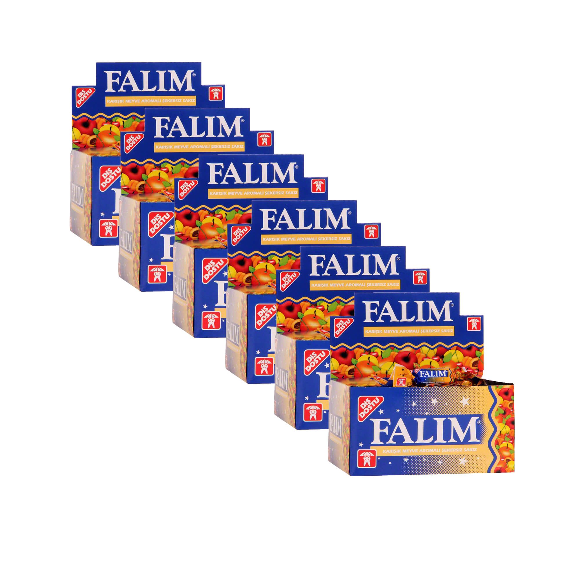 Falım Karışık Meyve Aromalı Şekersiz Sakız 100 Adet x 6 Paket