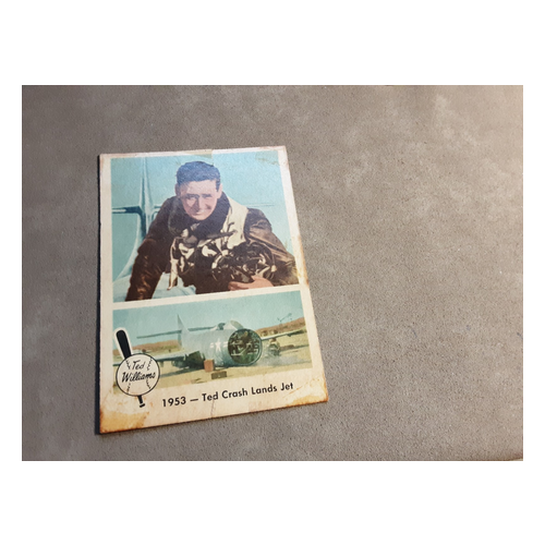 Fleer Ted Williams #47 1953-Ted Crash Lands Jet