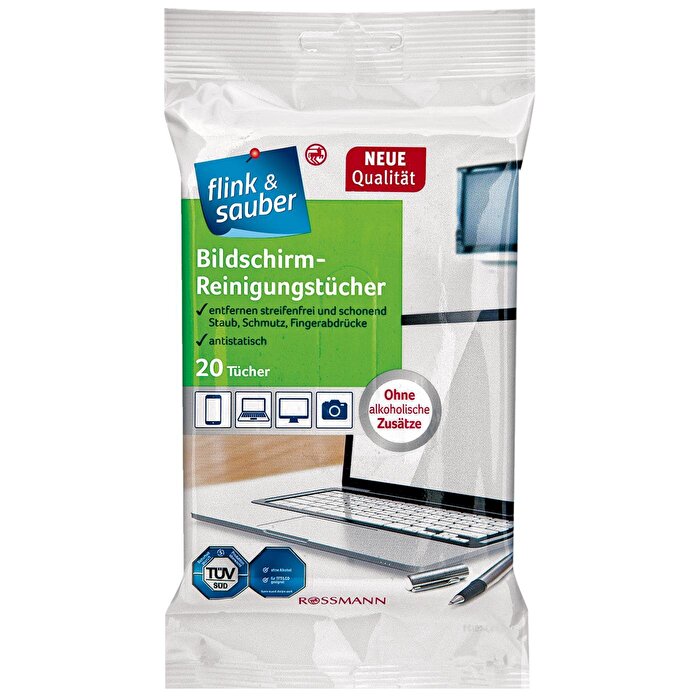 Flink & Sauber Ekran Temizleme Bezleri 15x20 cm 20'li
