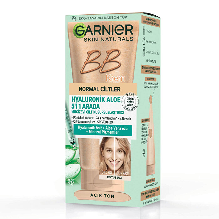 Garnier BB Krem 5 Etkili Mucizevi Nemlendirici Spf 15 Açık Ton 50 ml