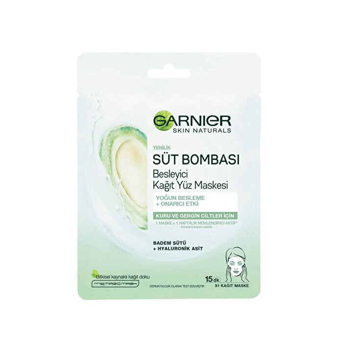 Garnier Süt Bombası Kağıt Yüz Maskesi Badem Sütü 28 gr