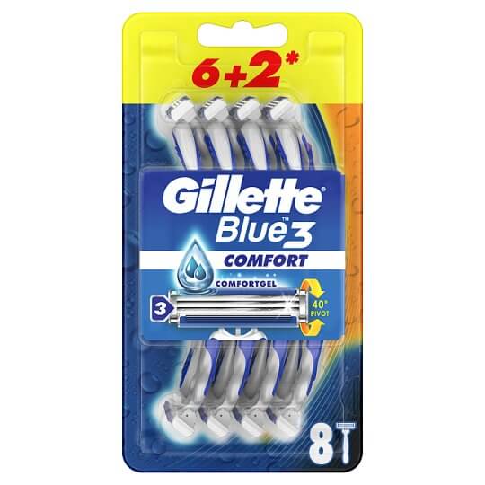 Gillette Blue 3 Comfort Kullan-At Tıraş Bıçağı 8 Adet