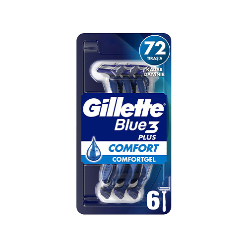 Gillette Blue3 Plus Comfort Gel Kullan At Tıraş Bıçağı (6'lı)