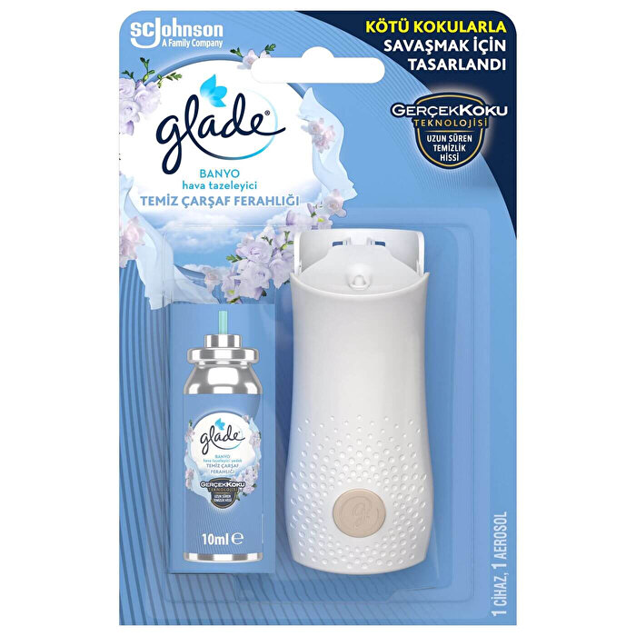 Glade Banyo Cihaz + Yedek Temiz Çarşaf Ferahlığı 10 ml