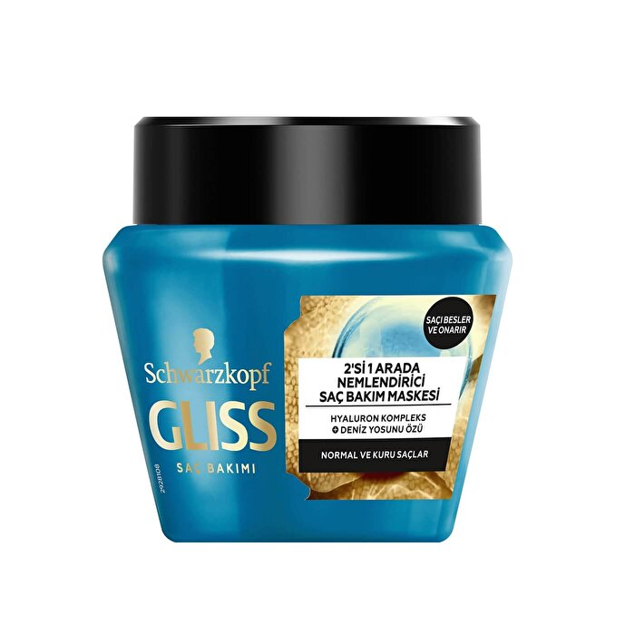 Gliss Aqua Canlandırıcı Saç Bakım Maskesi Hyaluron ve Deniz Yosunu 300 ml