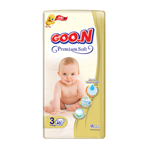 GOO.N Premium Soft Bebek Bezi 3 Beden (40 Adet)
