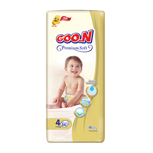 GOO.N Premium Soft Bebek Bezi 4 Beden (34 Adet)