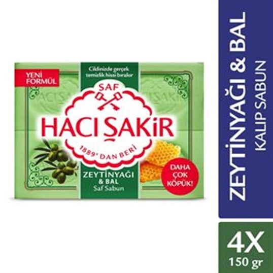 Hacı Şakir Banyo Sabunu Zeytinyağ ve Bal 150 Gr 4'lü