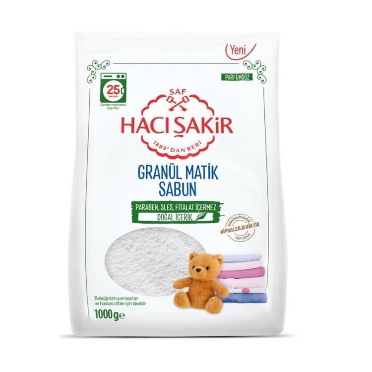 Hacı Şakir Bebek Çamaşır Deterjanı Granülmatik 1000 Gr