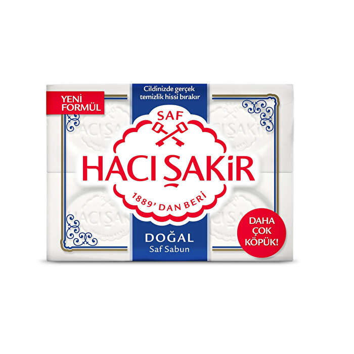 Hacı Şakir Doğal Saf Geleneksel Beyaz Sabun 4x150 gr
