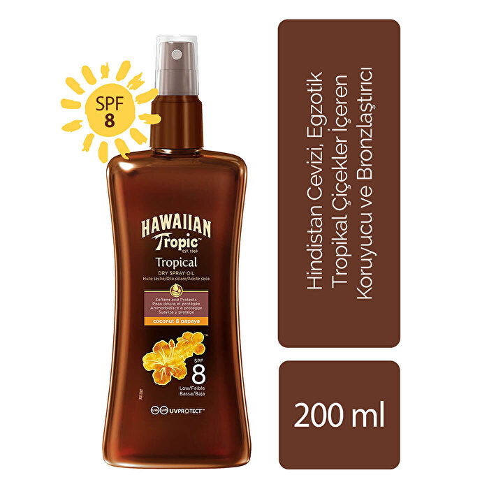 Hawaiian Tropic Bronzlaştırıcı Yağ Sprey Spf 8 200 ml