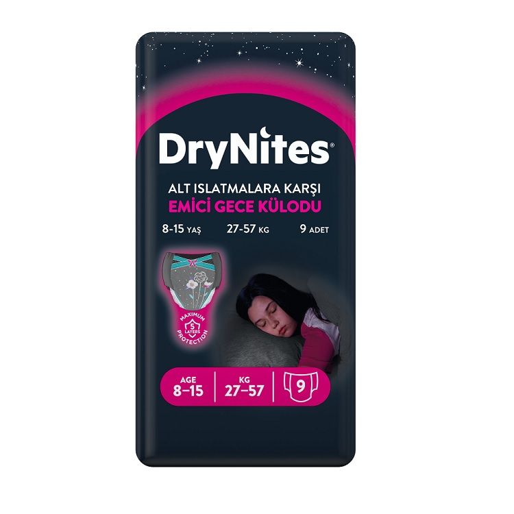 Huggies Drynites Emici Gece Külodu Kız 8-15 Yaş 9'lu Bebek Bezi