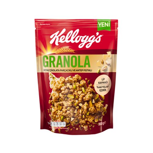 Kellogg's Granola Beyaz Çikolata ve Antep Fıstıklı (300 g)