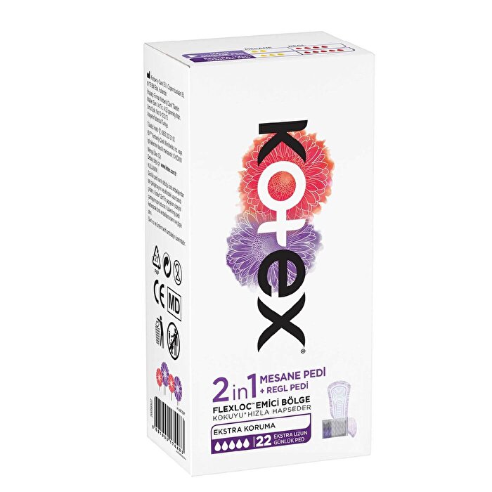 Kotex Ekstra Uzun Günlük Ped 2 in 1 22'li
