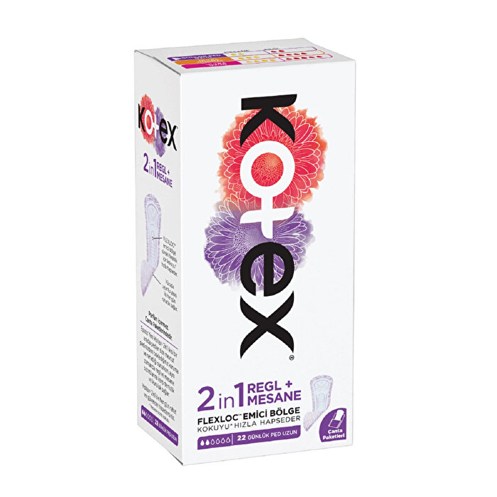 Kotex Günlük Ped 2 in 1 Regl ve Mesane 22'li