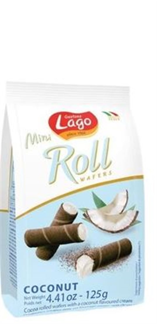 Lago Mini Rulo Gofret 125 Gr - Hindistan Cevizi