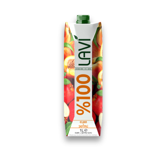 Lavi %100 Meyve Suyu Elma Şeftali 1 L