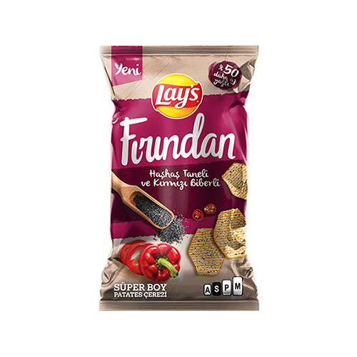 Lay's Fırından Haşhaş Taneli & Kırmızı Biberli Patates Çerezi Süper Boy (96 g)