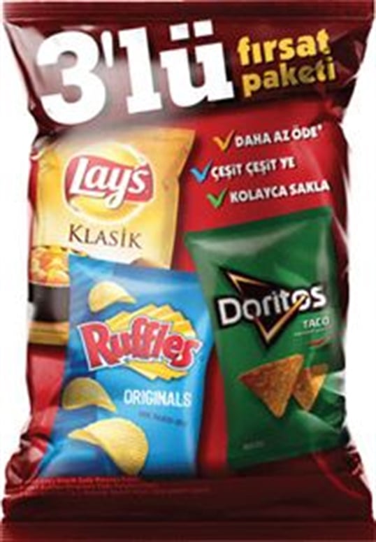 Lays Ruffles Doritos 3 Lü Mix Paket 166 Gr.