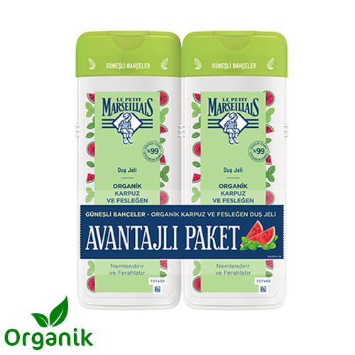 Le Petit Marseillais Organik Karpuz & Fesleğen Duş Jeli (2 x 400 ml)