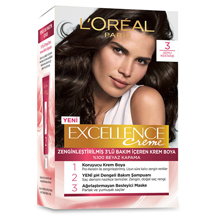 Loreal Excellence Saç Boyası Koyu Kestane 3